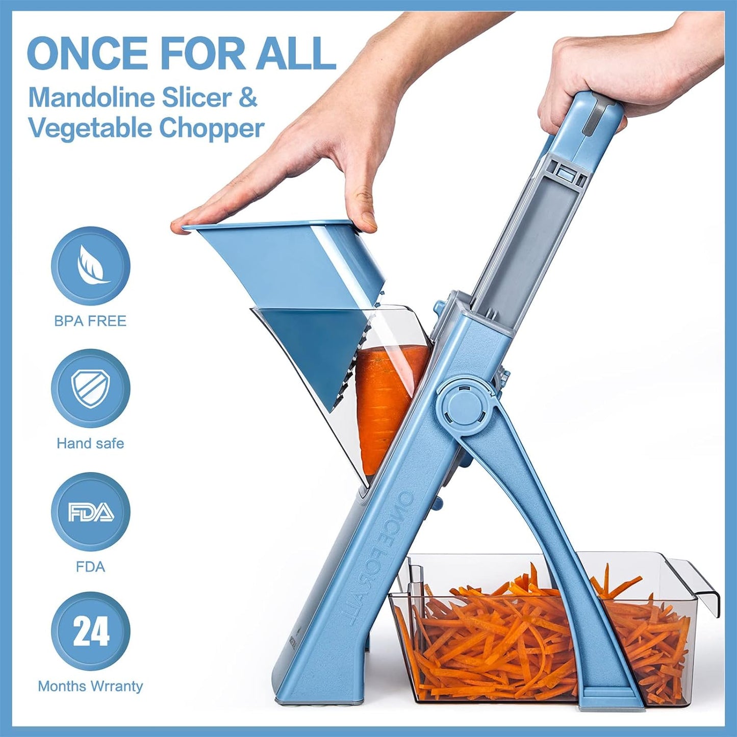 Once For All™ Mandoline Slicer & Vegetable Cutter