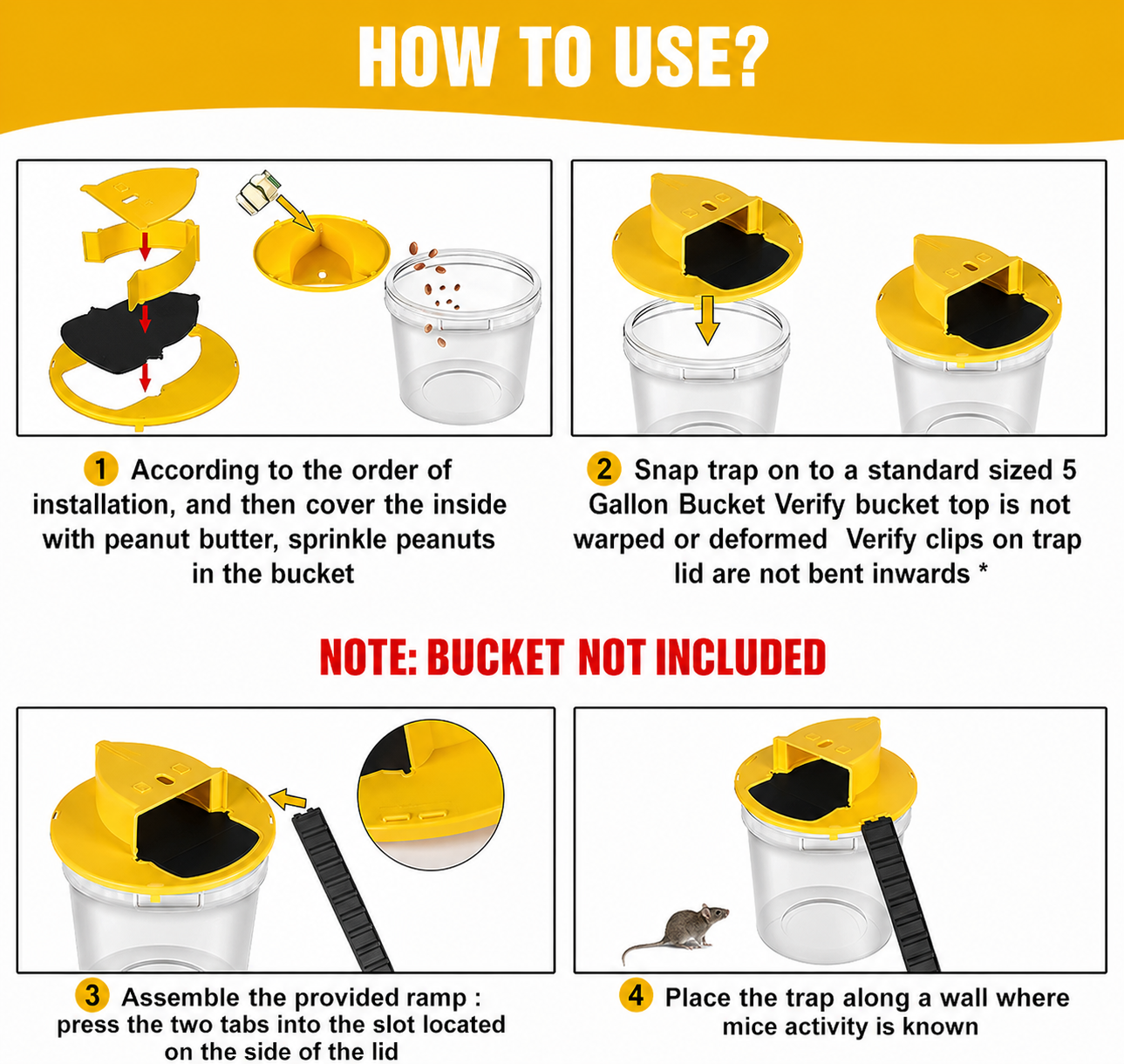Reusable Mouse Trap Bucket Lid