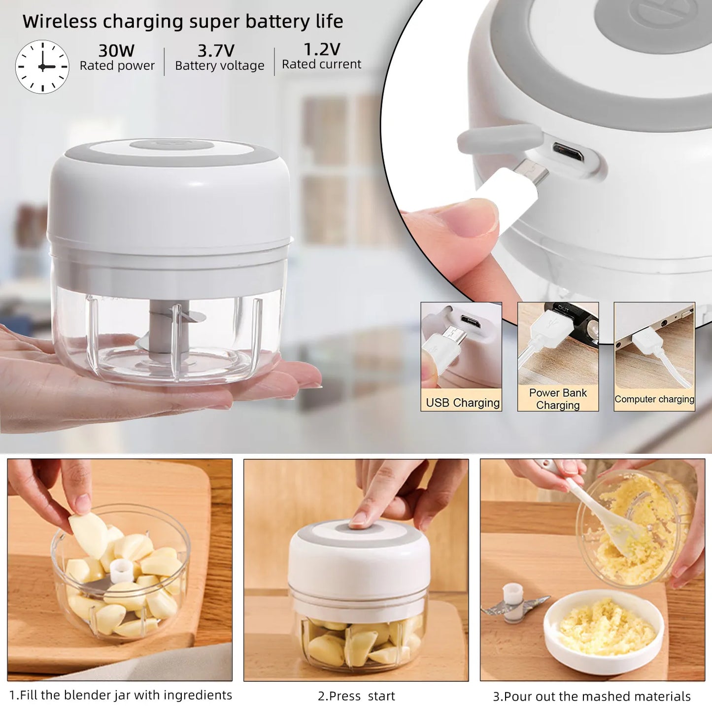 Portable Electric Mini Food Chopper - Sprinting Home